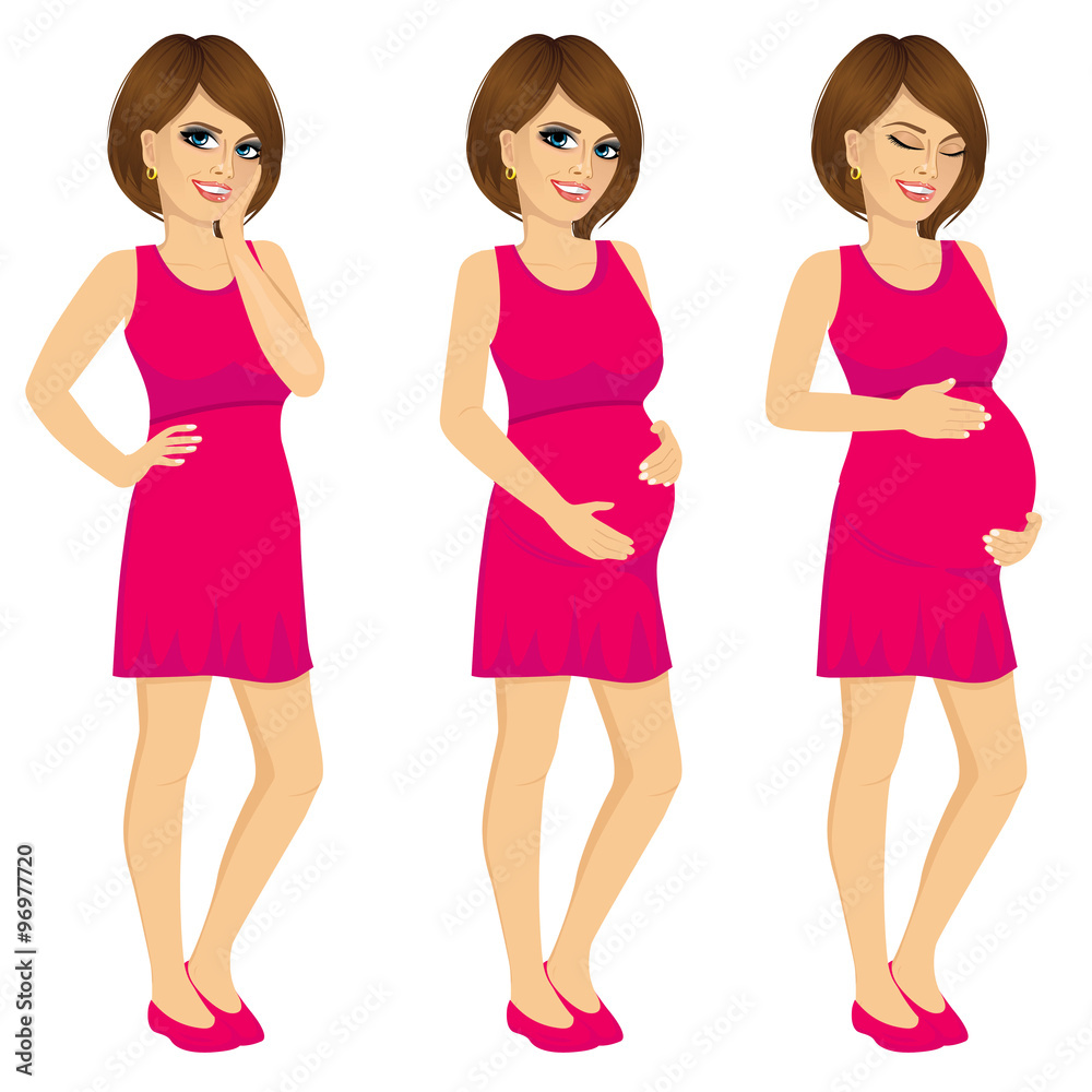 pregnant woman showing pregnancy growing process pregnant woman showing pregnancy growing process