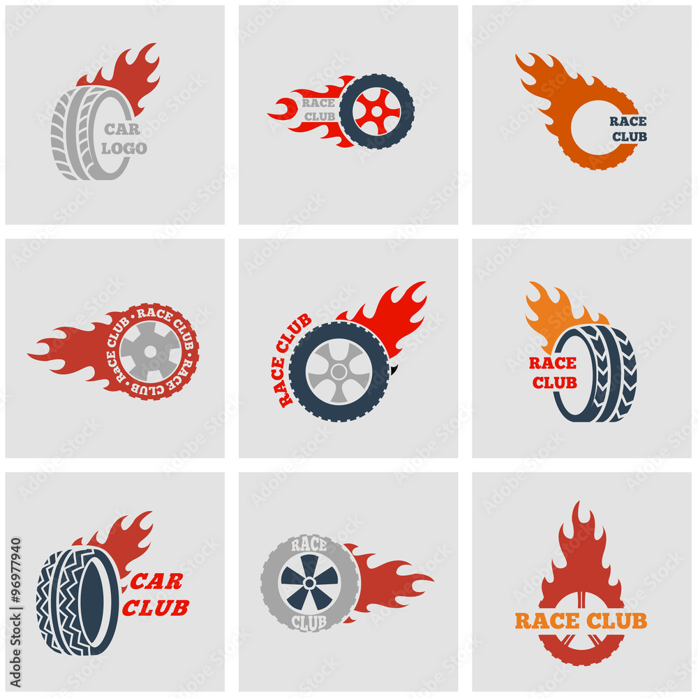 Vector black Racing labels icon set. Racing labels Icon Object, Racing ...