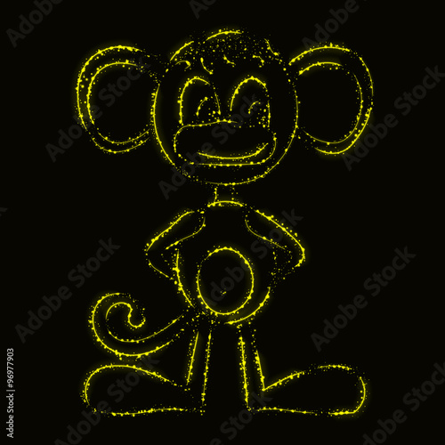 Monkey silhouette of lights