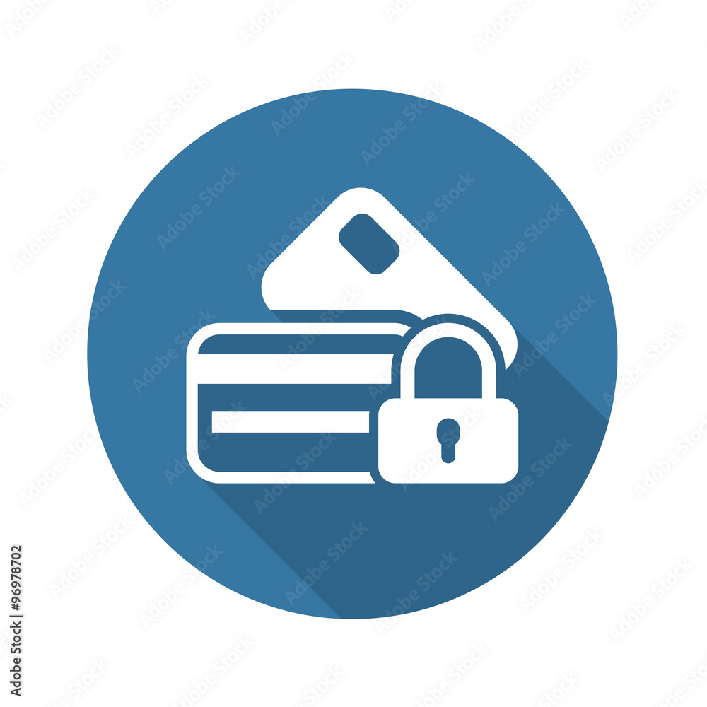 Secured Credit Card Icon. Flat Design. Secured Credit Card Icon. Flat Design.