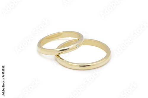Gold wedding rings with diamonds 