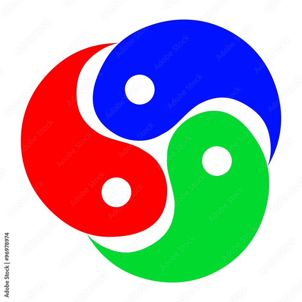 Abstract color yin yang icon.