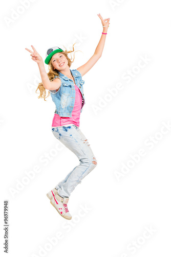 jumping teenager