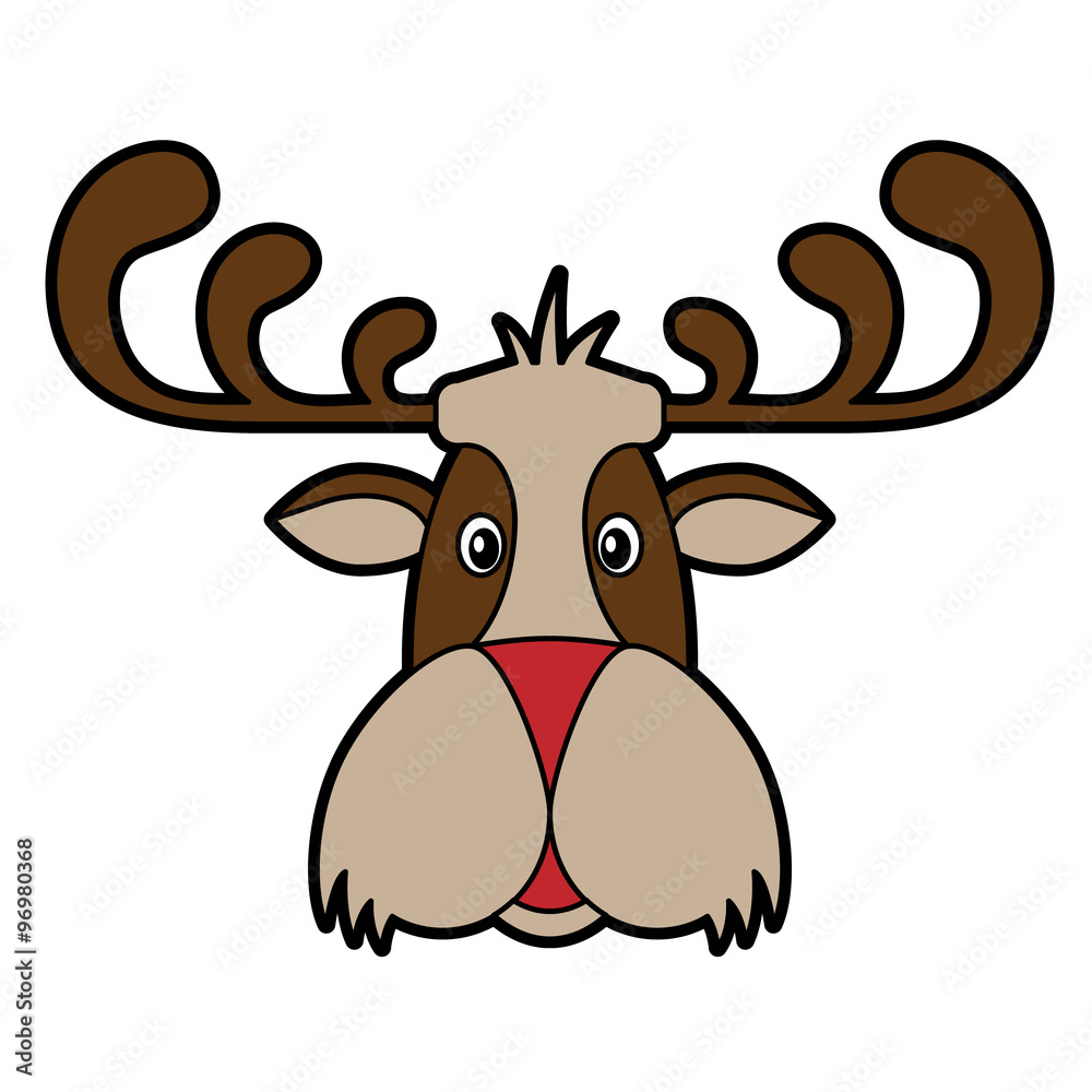 Reindeer cartoon head. Christmas illustration. Vector format Reindeer cartoon head. Christmas illustration. Vector format