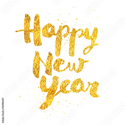 Happy new year Greeting Card with gold effect - EPS10