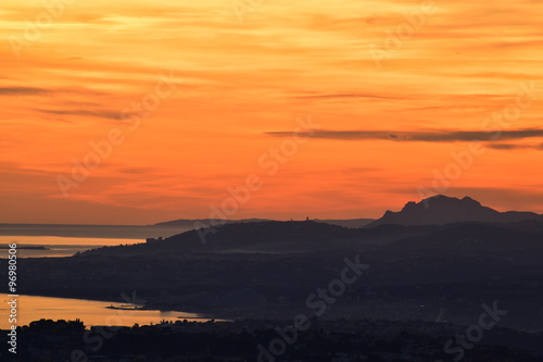 ciel coloré au dessus de l'esterel