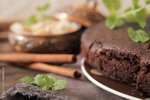 brownie with mint delicious dessert for the whole family