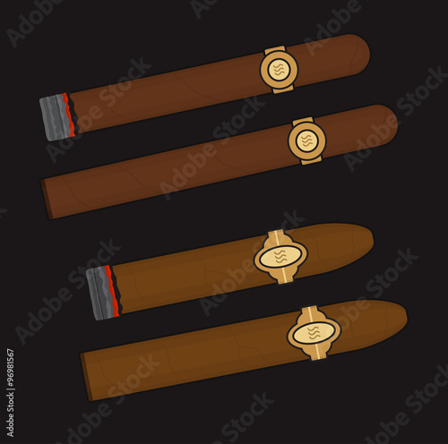 Burning cigars set