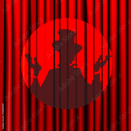 Theater curtain vector shadow actor