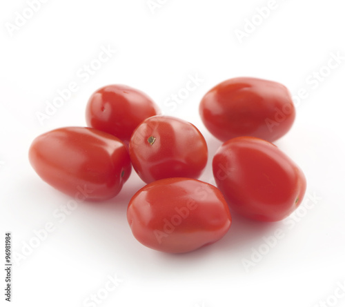 Group of ripe red cherry tomatoes