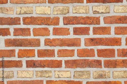 red and yellow brick wall texture