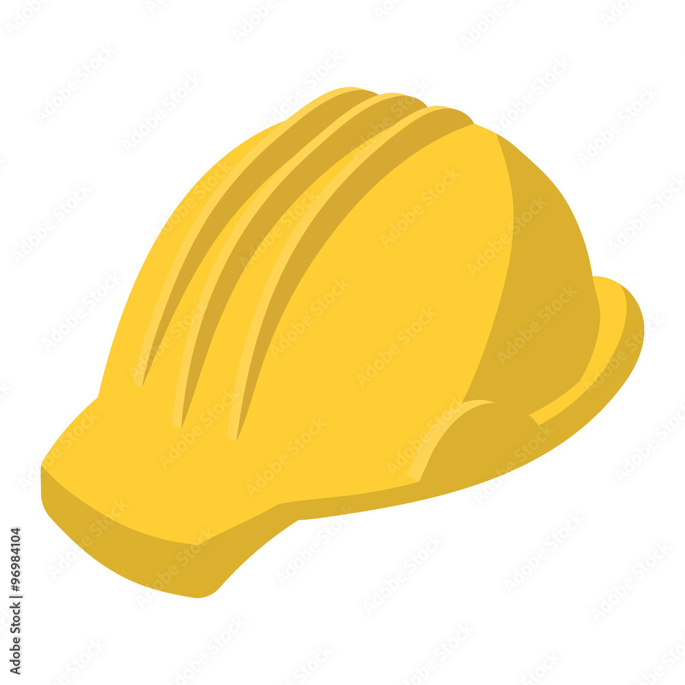 Yellow safety helmet cartoon illustration