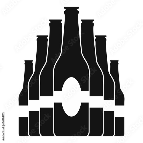 Bottles set black icon