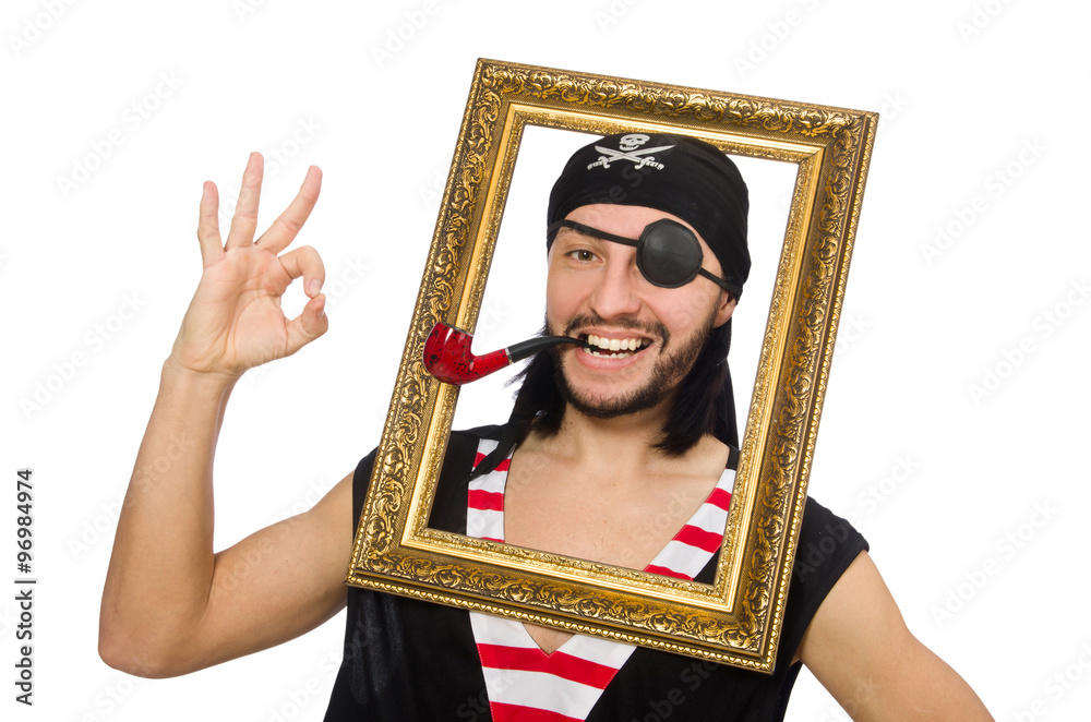 Fototapeta premium Man pirate isolated on the white background