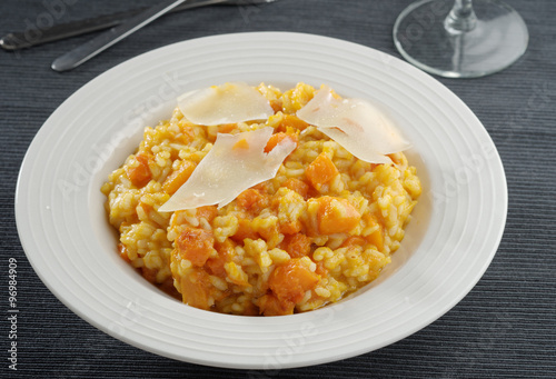 Pumpkin risotto with Parmesan cheese