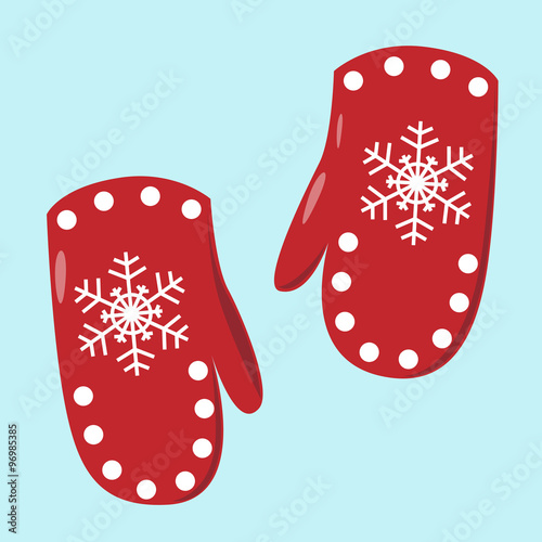 Pair of red mittens