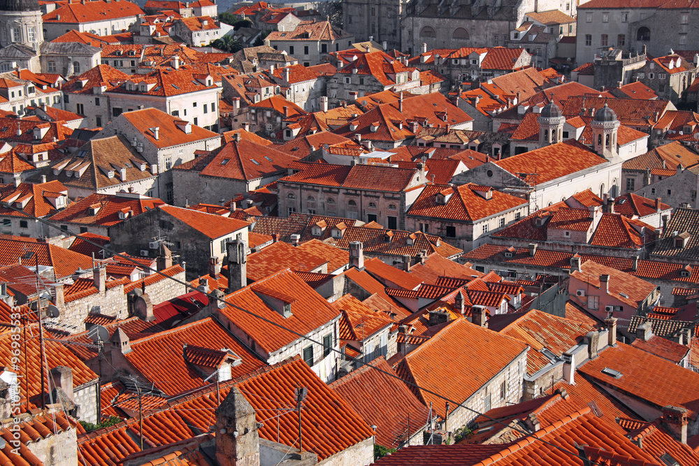 Dubrovnik rooftops viewed from the old town walls. Dubrovnik rooftops viewed from the old town walls.