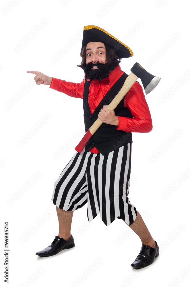 Funny pirate isolated on the white Funny pirate isolated on the white