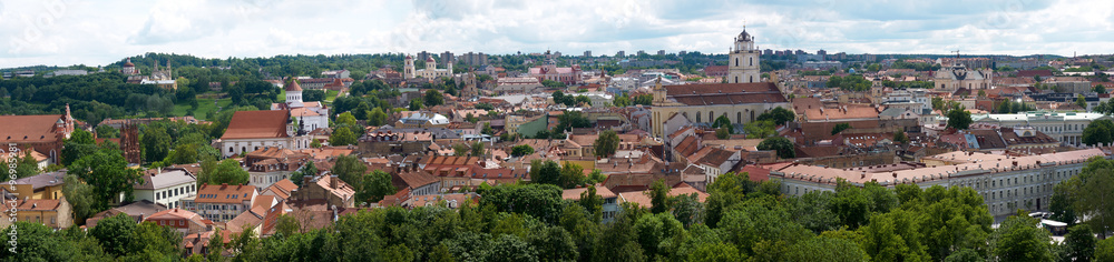 Panorama of old Vilnius from the Castle Hill, Lithuania