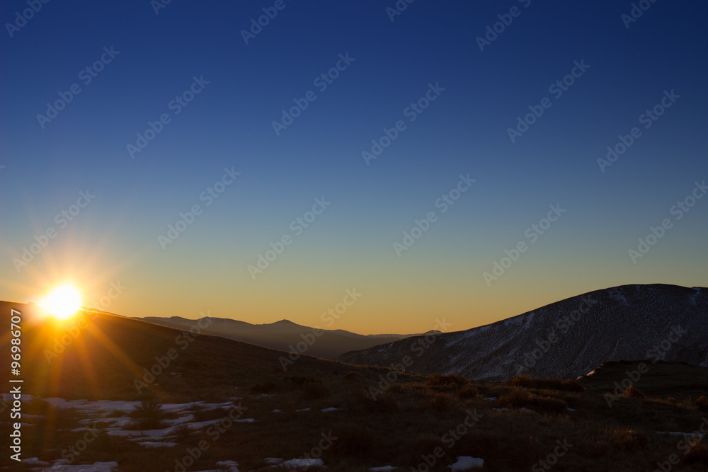 Sunrise in the mountains. Sunrise in the mountains.