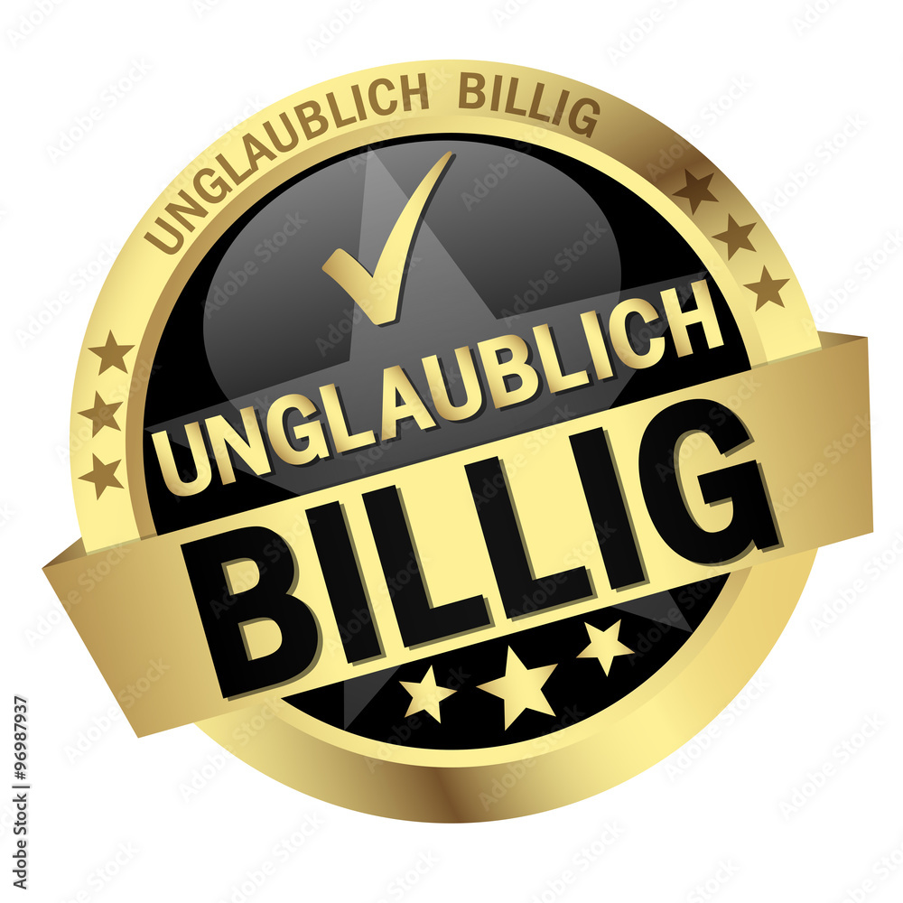 Button with Banner UNGLAUBLICH BILLIG