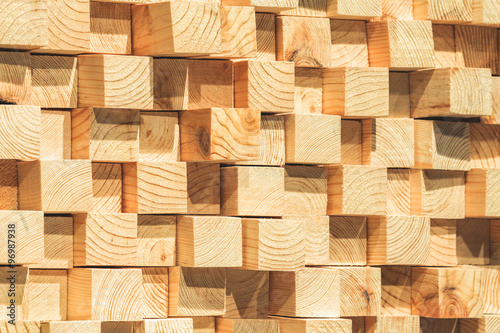 Obraz na płótnie wooden soundproofing. pine timber w salonie