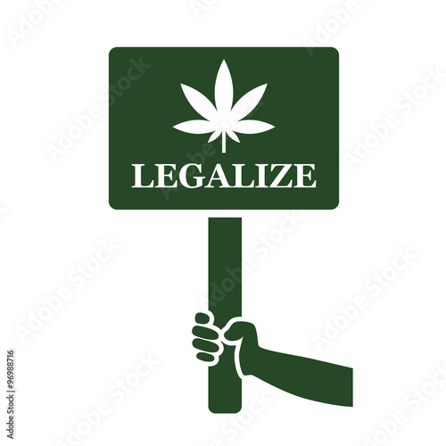 legalize marijuana on placard icon