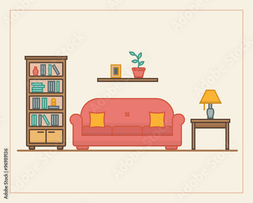 Living room with furniture