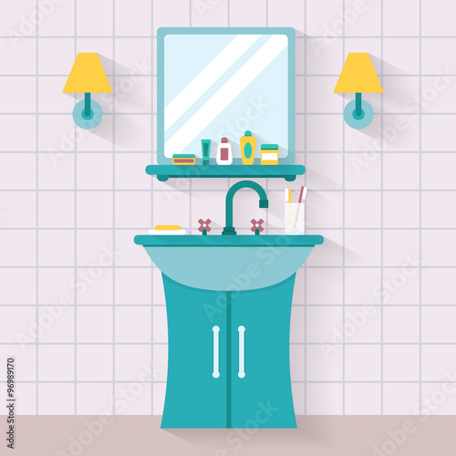Bathroom sink with mirror