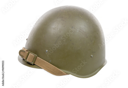 Soviet military helmet isolated on a white background
