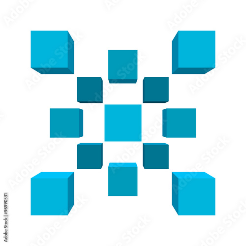 Abstract 3d cubes.Vector illustration.