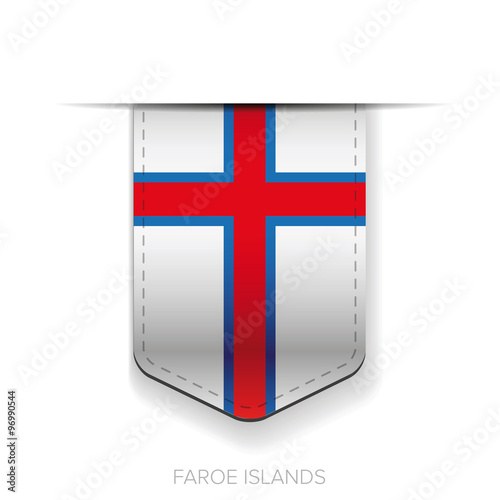 Faroe Islands flag vector ribbon