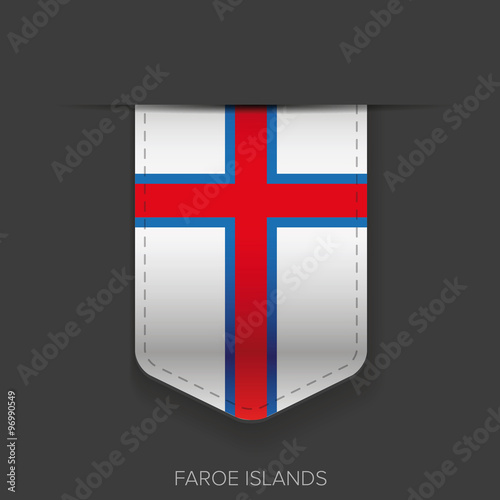 Faroe Islands flag vector ribbon