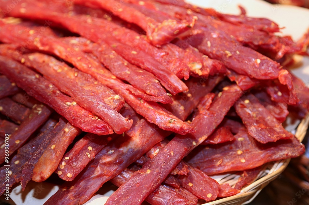 strips of flesh very spicy called coppiette typical italian spec strips of flesh very spicy called coppiette typical italian spec