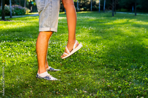 Beautiful legs of boy and girl.