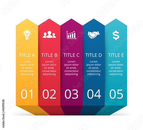 Vector arrows infographic. Template for diagram, graph, presentation and chart. Business concept with 5 options, parts, steps or processes. Abstract background