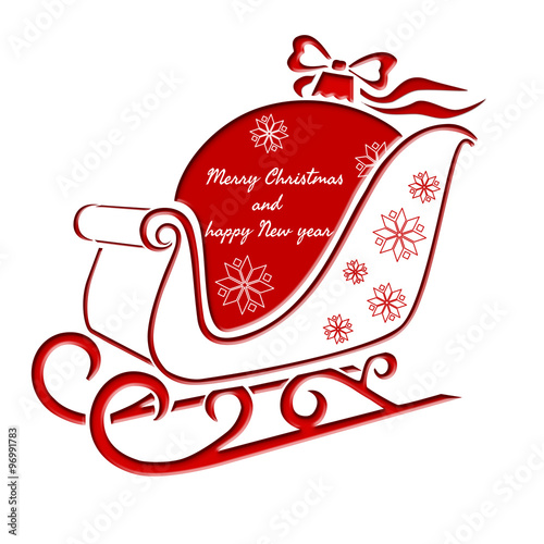  Christmas sleigh with Christmas ball - greeting card