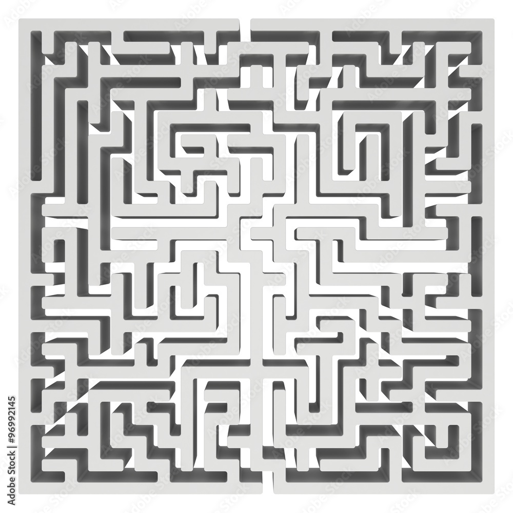 3D Maze. Labyrinth shape design element. 3D Maze. Labyrinth shape design element.