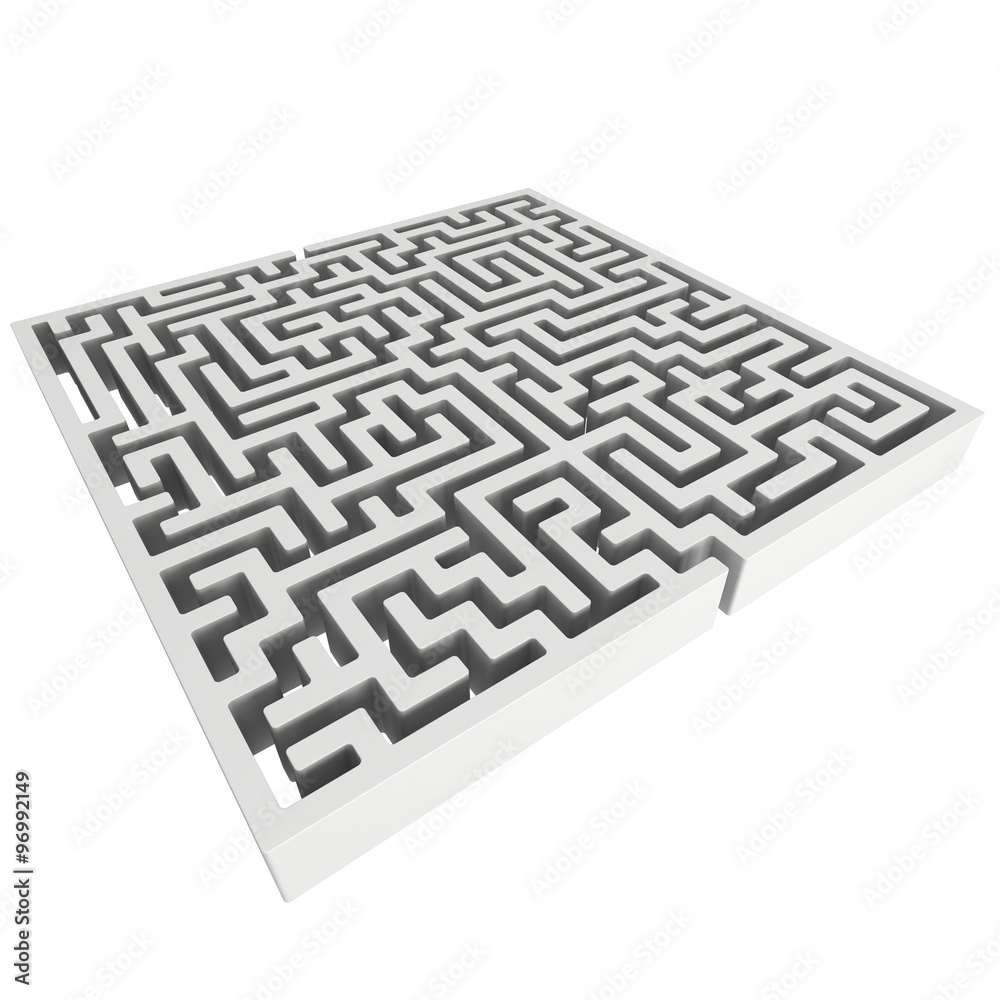 3D Maze. Labyrinth shape design element. 3D Maze. Labyrinth shape design element.
