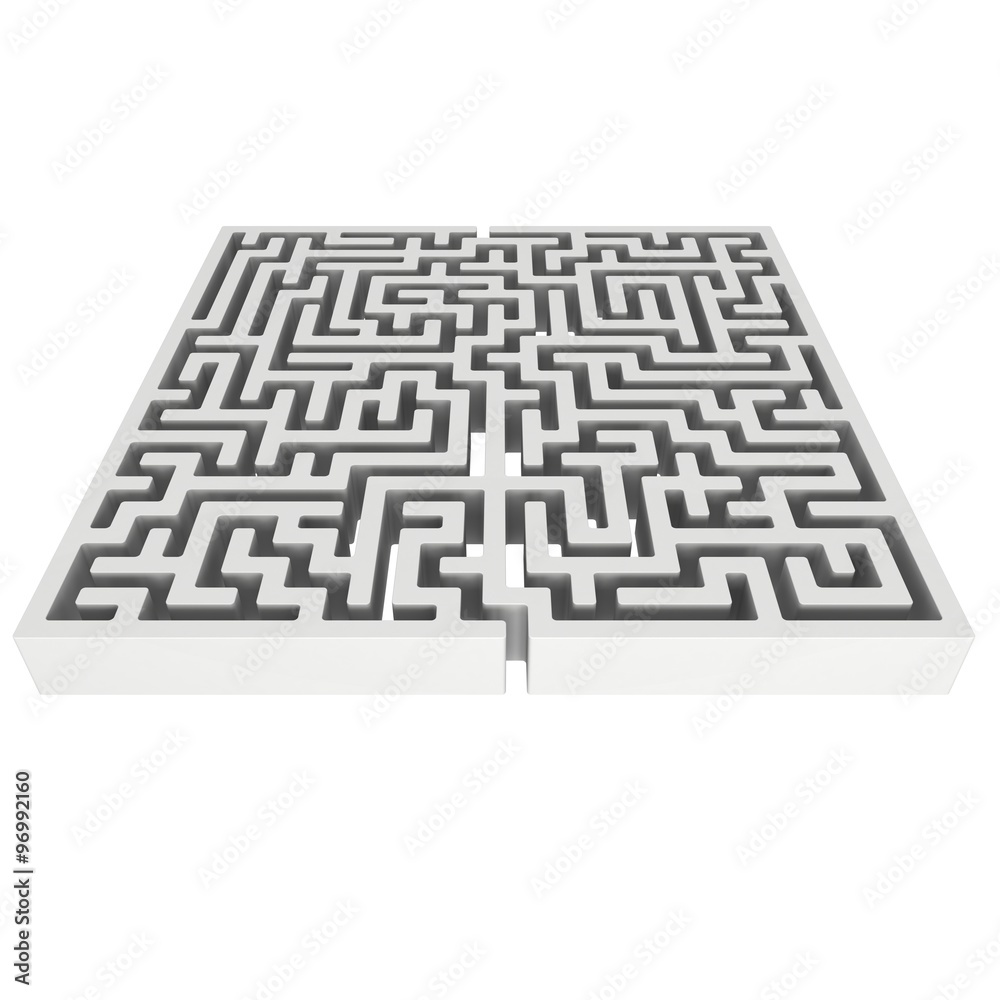 3D Maze. Labyrinth shape design element. 3D Maze. Labyrinth shape design element.