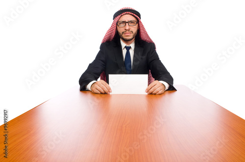 Arab businessman isolated on white photo
