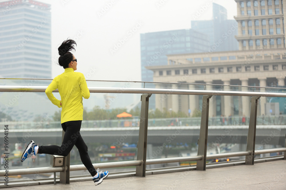 young fitness woman runner running on city young fitness woman runner running on city
