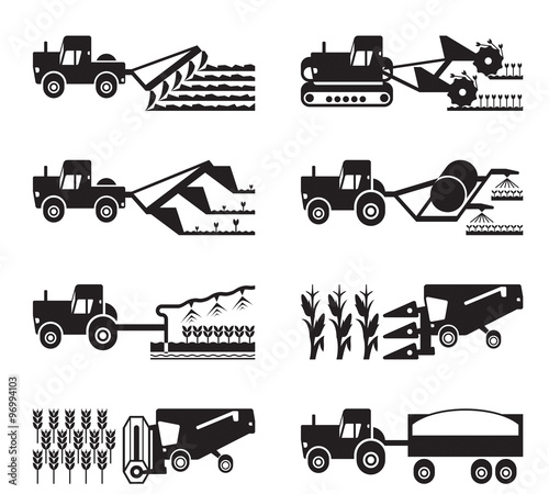 Crop growing and harvesting of agriculture - vector illustration