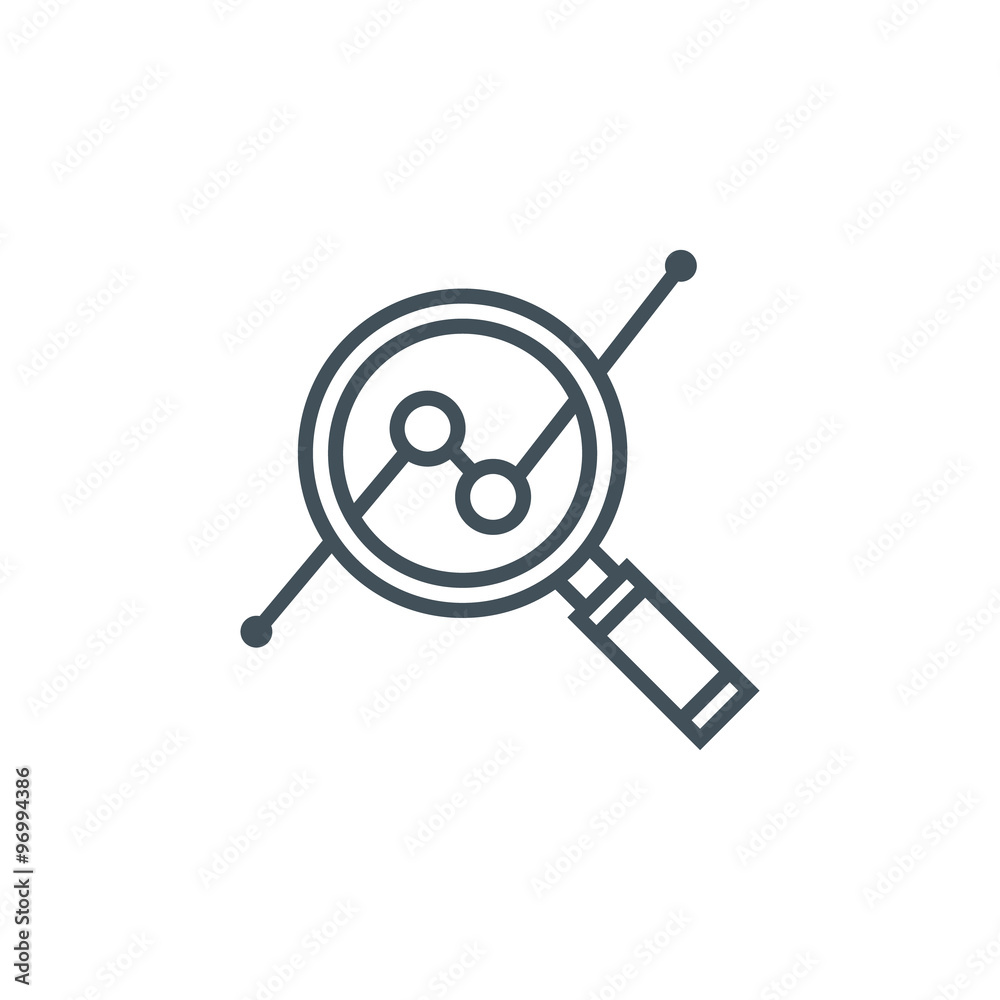 Obraz premium Magnifier analysis icon
