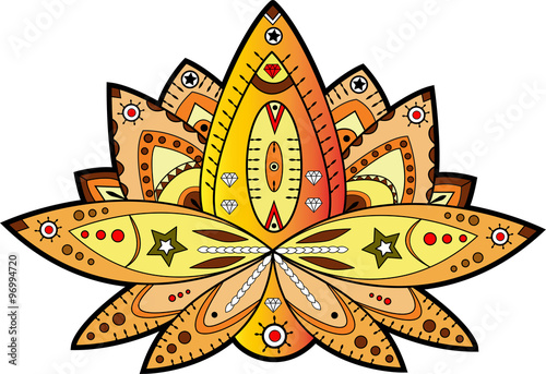 Decorated lotus flower vector,fiore di loto decorato 
vettoriale