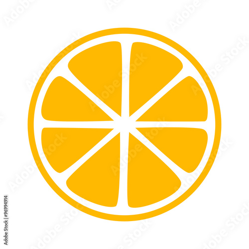 Lemon citrus half slice flat icon for apps and websites