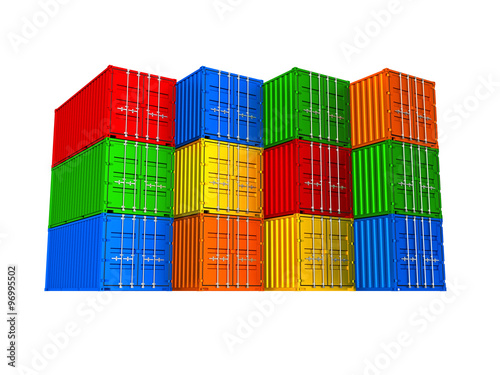 Colorful cargo containers