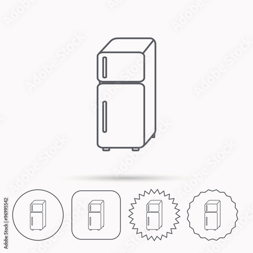 Refrigerator icon. Fridge sign.