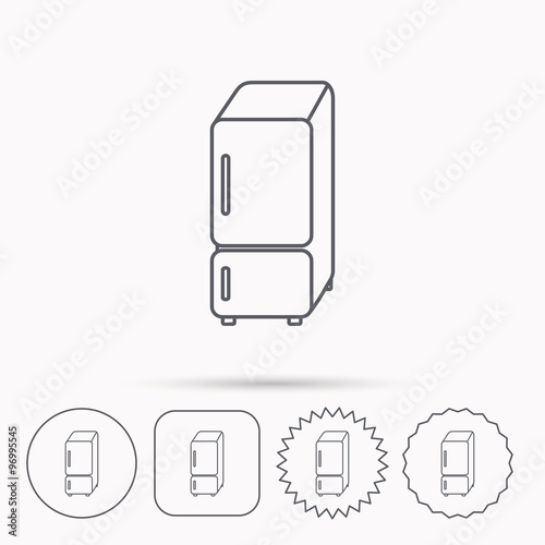 Refrigerator icon. Fridge sign.
