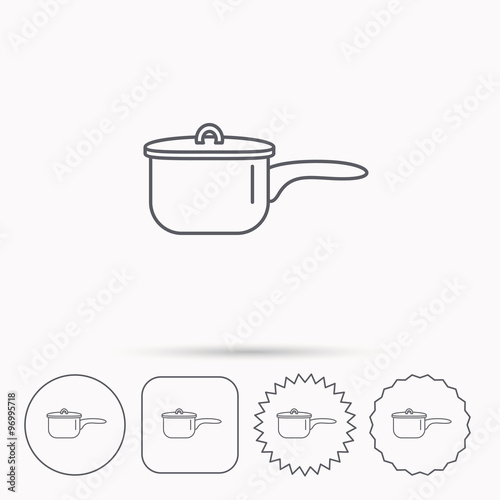 Saucepan icon. Cooking pot or pan sign.